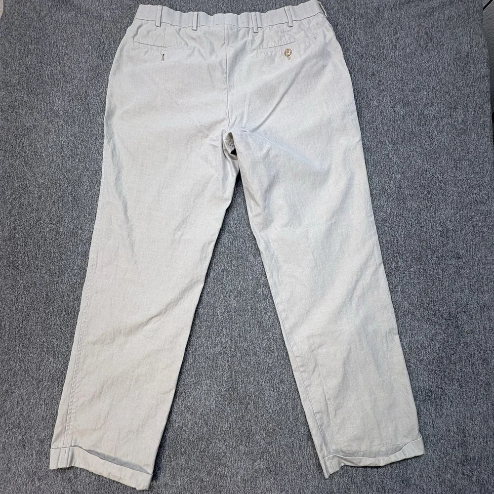 Brooks Brothers 1818 Fitzgerald Linen Blend Pants Mens‎ 35X27 Tessuti di Sondrio